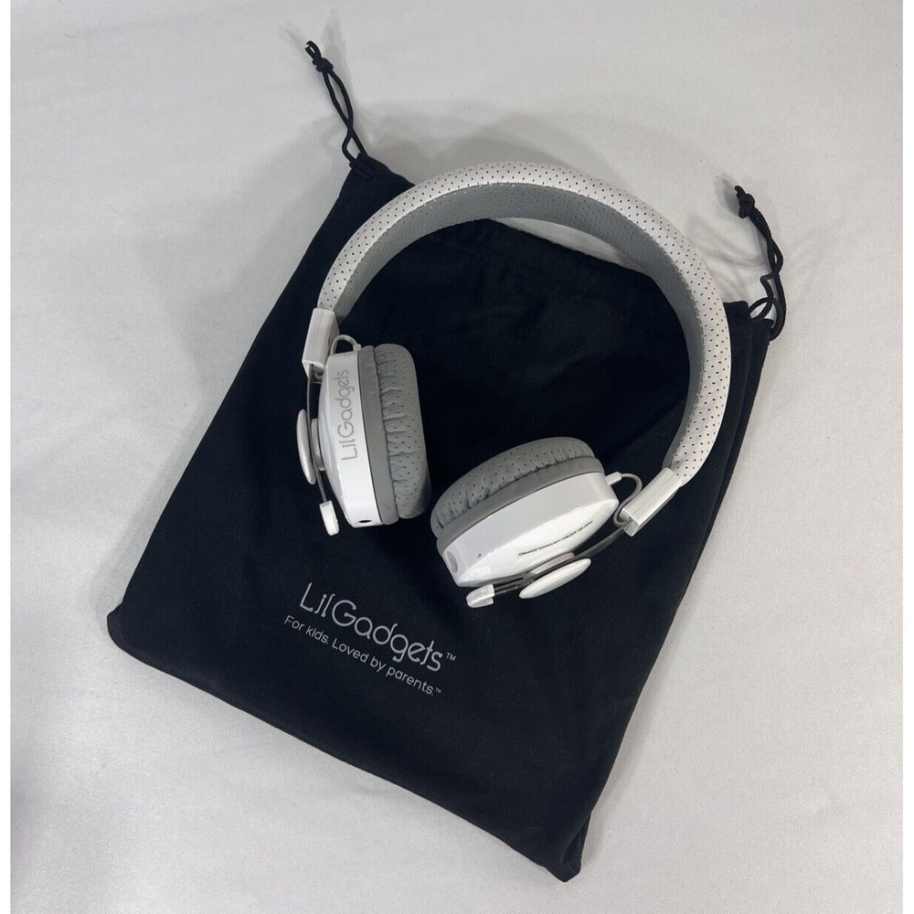 LilGadgets Untangled Pro Wireless Kids Headphones White Bluetooth Shareable